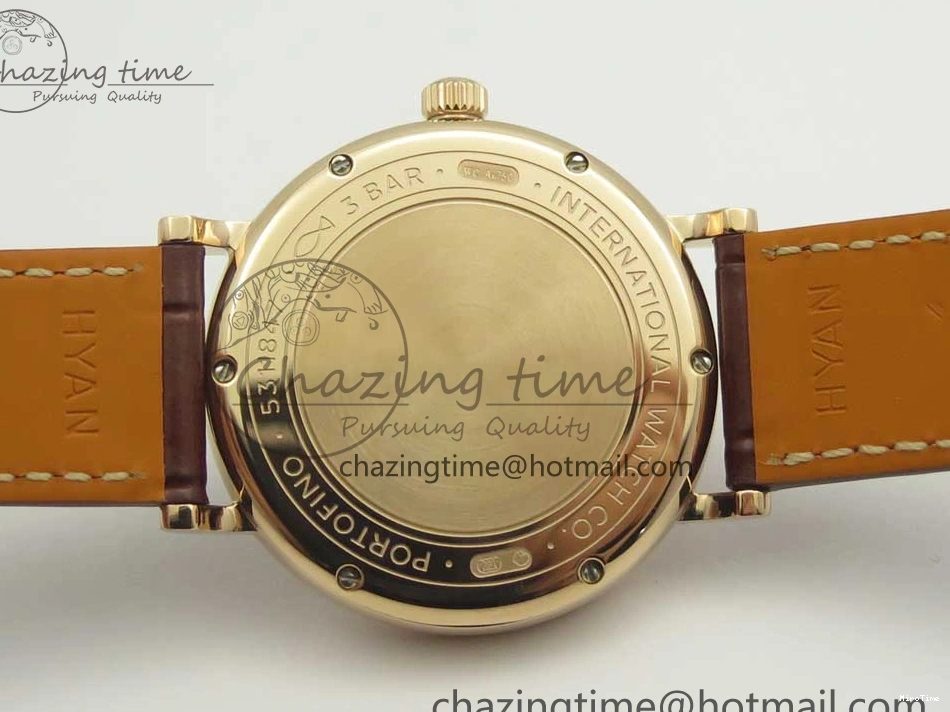 MIROTIME 0428 SportInspired Portofino IW458101 RG MK 1:1 Best Edition Gray Dial On Brown Leather Strap MIYOTA 7165